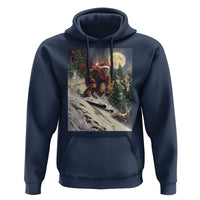 Christmas Bigfoot Skiing Hoodie Funny Santa Sasquatch Snowboard Ski Lover Skier - Wonder Print Shop