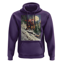 Christmas Bigfoot Skiing Hoodie Funny Santa Sasquatch Snowboard Ski Lover Skier - Wonder Print Shop