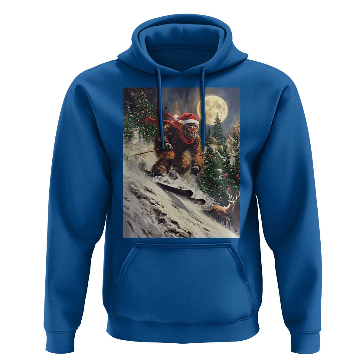 Christmas Bigfoot Skiing Hoodie Funny Santa Sasquatch Snowboard Ski Lover Skier - Wonder Print Shop