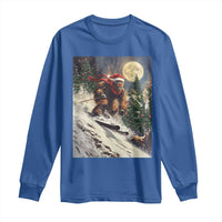 Christmas Bigfoot Skiing Long Sleeve Shirt Funny Santa Sasquatch Snowboard Ski Lover Skier - Wonder Print Shop