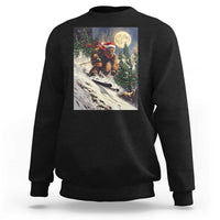 Christmas Bigfoot Skiing Sweatshirt Funny Santa Sasquatch Snowboard Ski Lover Skier - Wonder Print Shop
