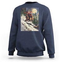 Christmas Bigfoot Skiing Sweatshirt Funny Santa Sasquatch Snowboard Ski Lover Skier - Wonder Print Shop