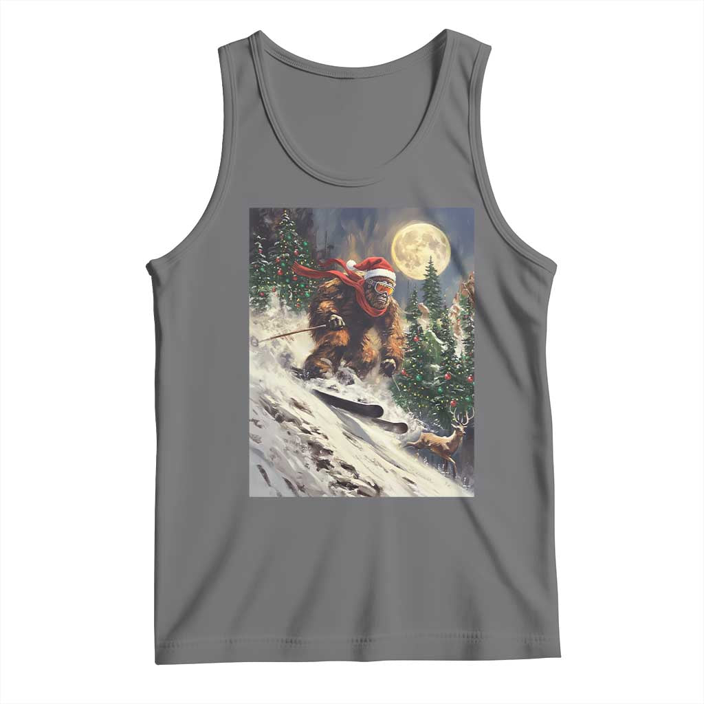 Christmas Bigfoot Skiing Tank Top Funny Santa Sasquatch Snowboard Ski Lover Skier - Wonder Print Shop