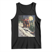 Christmas Bigfoot Skiing Tank Top Funny Santa Sasquatch Snowboard Ski Lover Skier - Wonder Print Shop