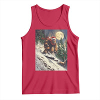 Christmas Bigfoot Skiing Tank Top Funny Santa Sasquatch Snowboard Ski Lover Skier - Wonder Print Shop