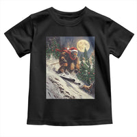 Christmas Bigfoot Skiing Toddler T Shirt Funny Santa Sasquatch Snowboard Ski Lover Skier - Wonder Print Shop