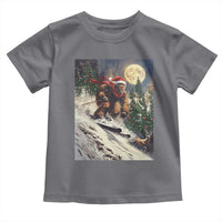 Christmas Bigfoot Skiing Toddler T Shirt Funny Santa Sasquatch Snowboard Ski Lover Skier - Wonder Print Shop
