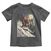 Christmas Bigfoot Skiing Toddler T Shirt Funny Santa Sasquatch Snowboard Ski Lover Skier - Wonder Print Shop