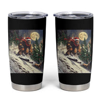 Christmas Bigfoot Skiing Tumbler Cup Funny Santa Sasquatch Snowboard Ski Lover Skier - Wonder Print Shop