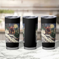 Christmas Bigfoot Skiing Tumbler Cup Funny Santa Sasquatch Snowboard Ski Lover Skier - Wonder Print Shop