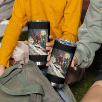 Christmas Bigfoot Skiing Tumbler Cup Funny Santa Sasquatch Snowboard Ski Lover Skier - Wonder Print Shop