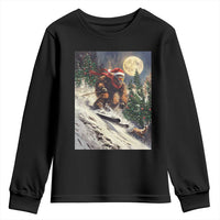 Christmas Bigfoot Skiing Youth Sweatshirt Funny Santa Sasquatch Snowboard Ski Lover Skier - Wonder Print Shop