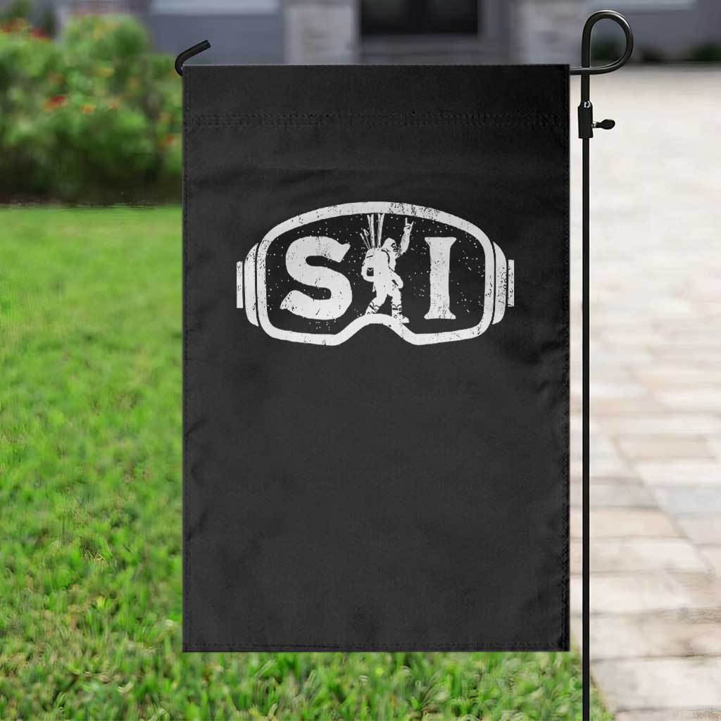 Bigfoot Skiing Garden Flag Sasquatch Goggles Skiing Snow Ski Lover Skier - Wonder Print Shop