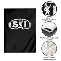 Bigfoot Skiing Garden Flag Sasquatch Goggles Skiing Snow Ski Lover Skier - Wonder Print Shop
