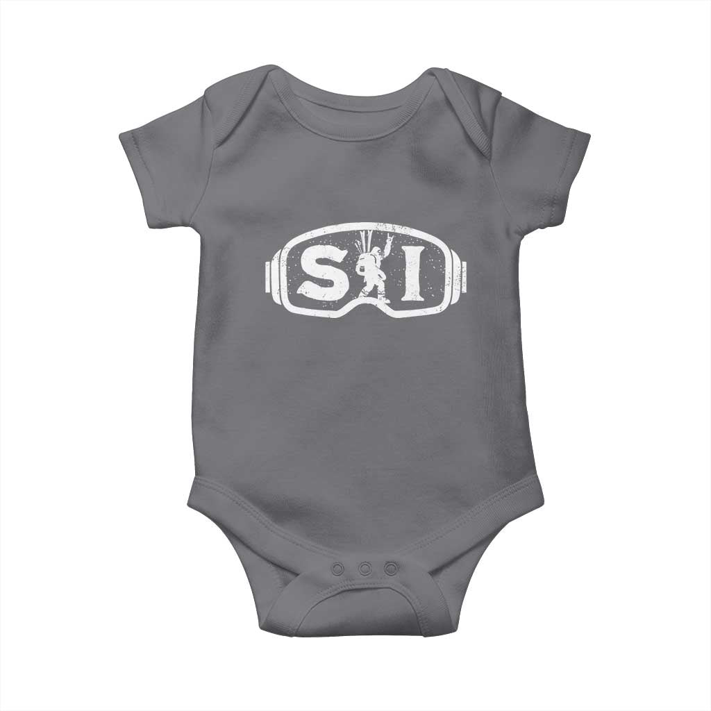 Bigfoot Skiing Baby Onesie Sasquatch Goggles Skiing Snow Ski Lover Skier - Wonder Print Shop
