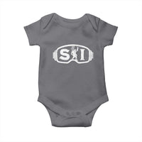 Bigfoot Skiing Baby Onesie Sasquatch Goggles Skiing Snow Ski Lover Skier - Wonder Print Shop