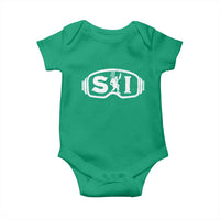 Bigfoot Skiing Baby Onesie Sasquatch Goggles Skiing Snow Ski Lover Skier - Wonder Print Shop