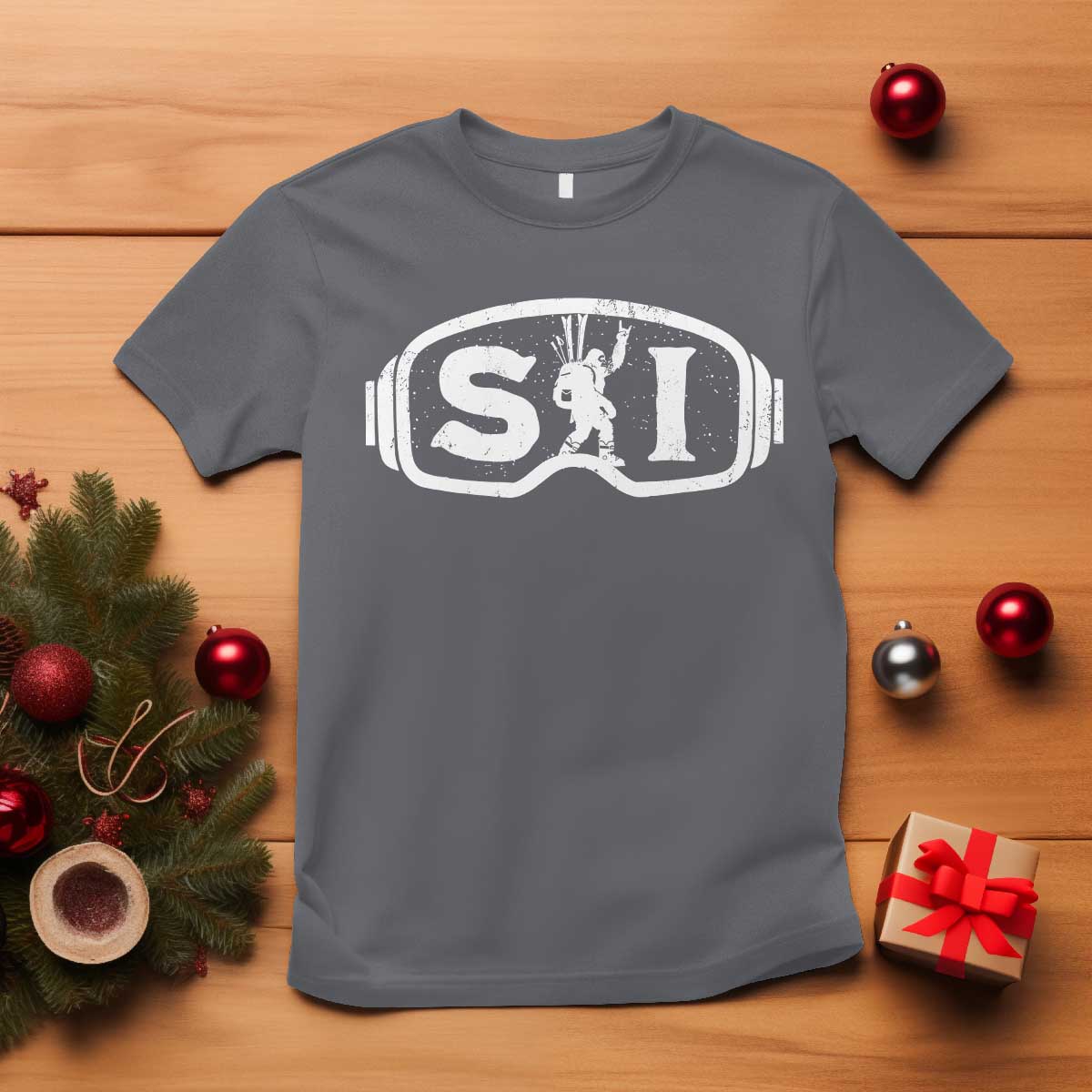 Bigfoot Skiing T Shirt Sasquatch Goggles Skiing Snow Ski Lover Skier - Wonder Print Shop
