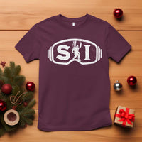 Bigfoot Skiing T Shirt Sasquatch Goggles Skiing Snow Ski Lover Skier - Wonder Print Shop