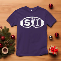 Bigfoot Skiing T Shirt Sasquatch Goggles Skiing Snow Ski Lover Skier - Wonder Print Shop