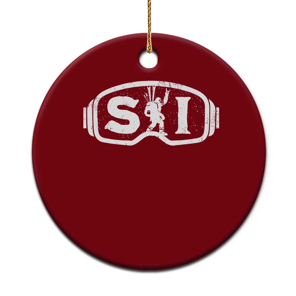 Bigfoot Skiing Ceramic Ornament Sasquatch Goggles Skiing Snow Ski Lover Skier - Wonder Print Shop