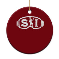 Bigfoot Skiing Ceramic Ornament Sasquatch Goggles Skiing Snow Ski Lover Skier - Wonder Print Shop