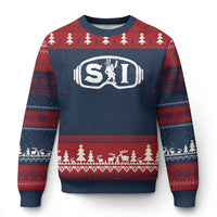 Bigfoot Skiing Ugly Christmas Sweater Sasquatch Goggles Skiing Snow Ski Lover Skier - Wonder Print Shop