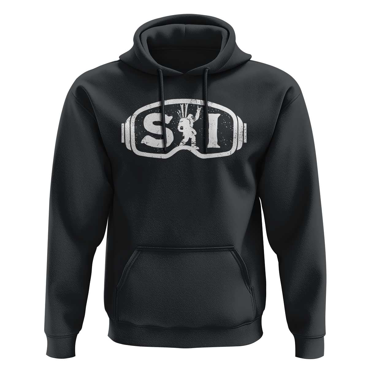 Bigfoot Skiing Hoodie Sasquatch Goggles Skiing Snow Ski Lover Skier - Wonder Print Shop