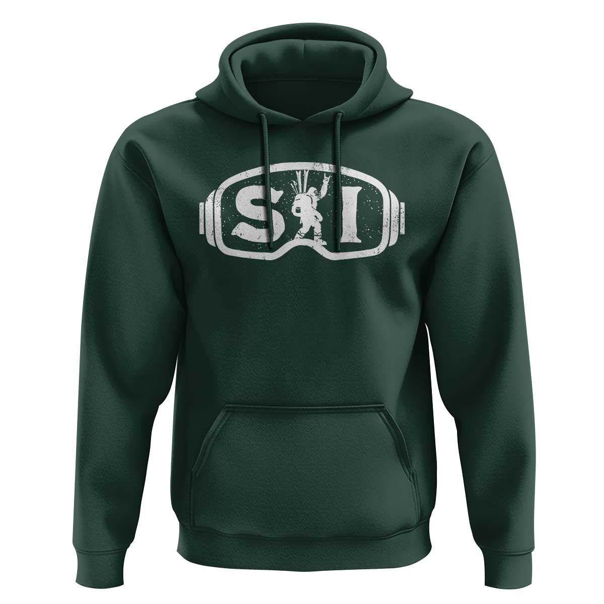 Bigfoot Skiing Hoodie Sasquatch Goggles Skiing Snow Ski Lover Skier - Wonder Print Shop