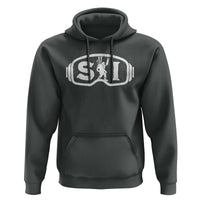 Bigfoot Skiing Hoodie Sasquatch Goggles Skiing Snow Ski Lover Skier - Wonder Print Shop