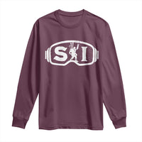 Bigfoot Skiing Long Sleeve Shirt Sasquatch Goggles Skiing Snow Ski Lover Skier - Wonder Print Shop