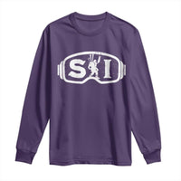 Bigfoot Skiing Long Sleeve Shirt Sasquatch Goggles Skiing Snow Ski Lover Skier - Wonder Print Shop