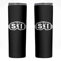 Bigfoot Skiing Skinny Tumbler Sasquatch Goggles Skiing Snow Ski Lover Skier - Wonder Print Shop
