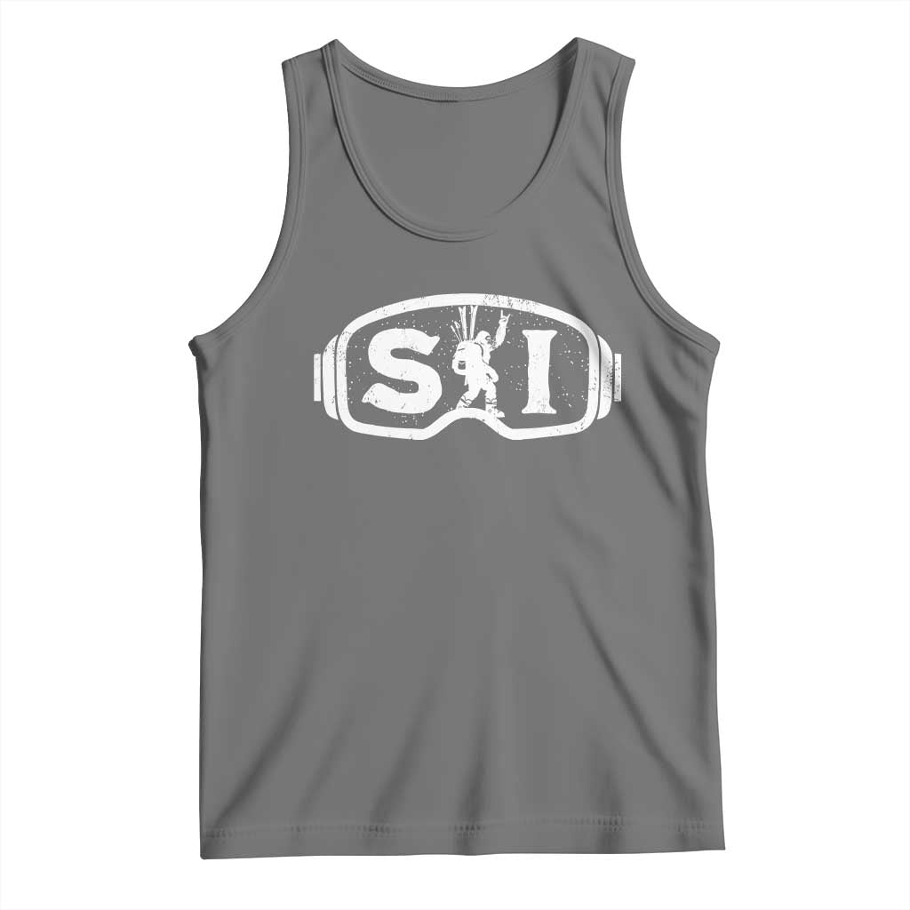 Bigfoot Skiing Tank Top Sasquatch Goggles Skiing Snow Ski Lover Skier - Wonder Print Shop