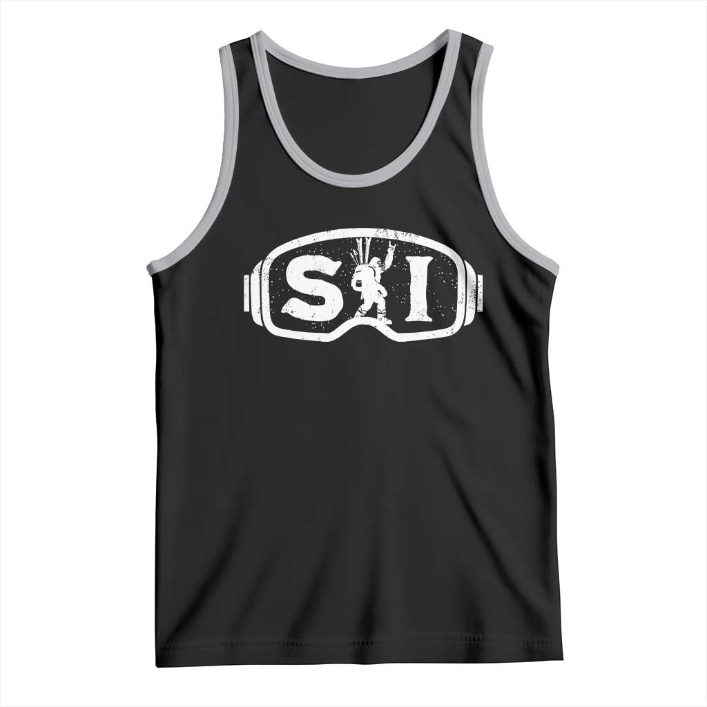 Bigfoot Skiing Tank Top Sasquatch Goggles Skiing Snow Ski Lover Skier - Wonder Print Shop