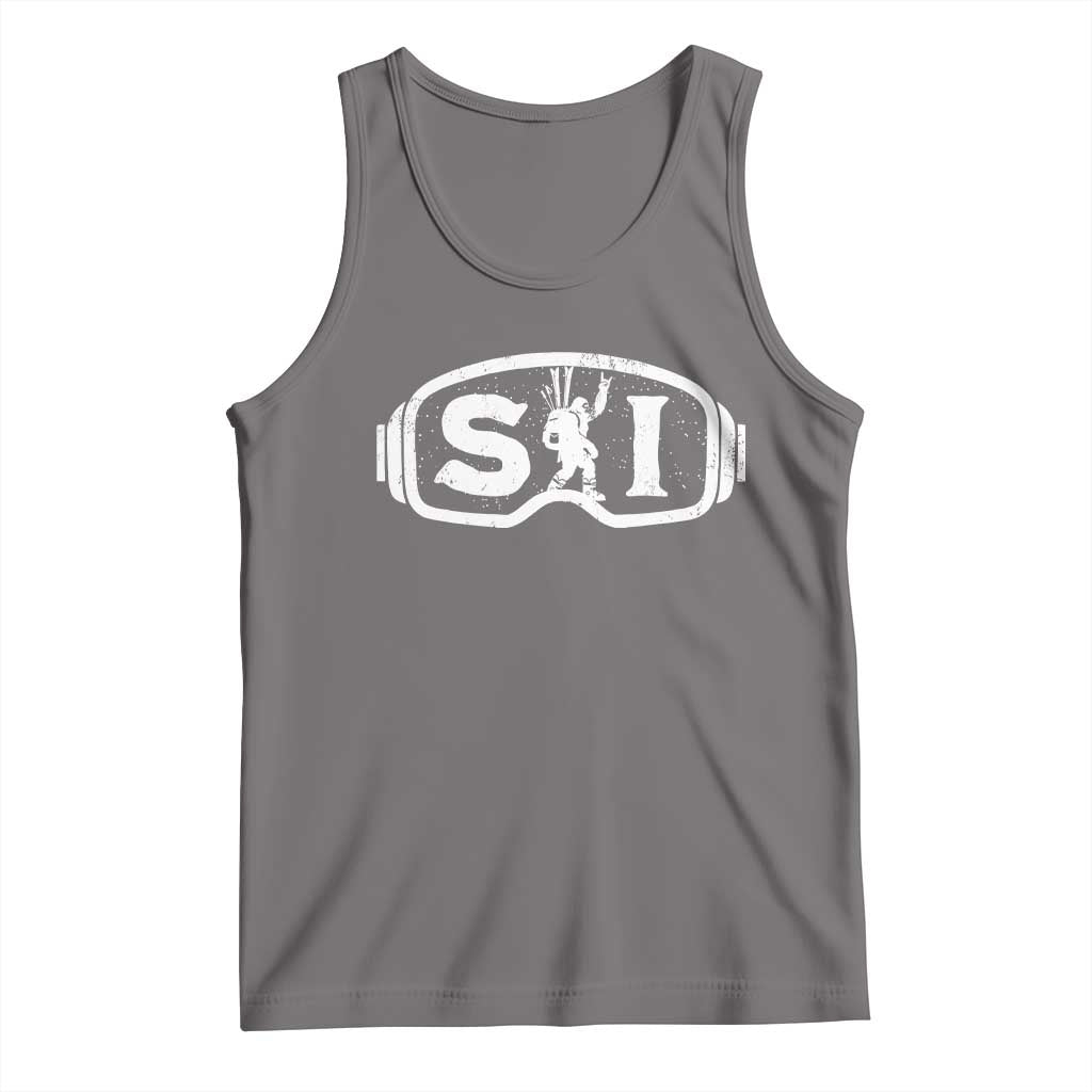 Bigfoot Skiing Tank Top Sasquatch Goggles Skiing Snow Ski Lover Skier - Wonder Print Shop