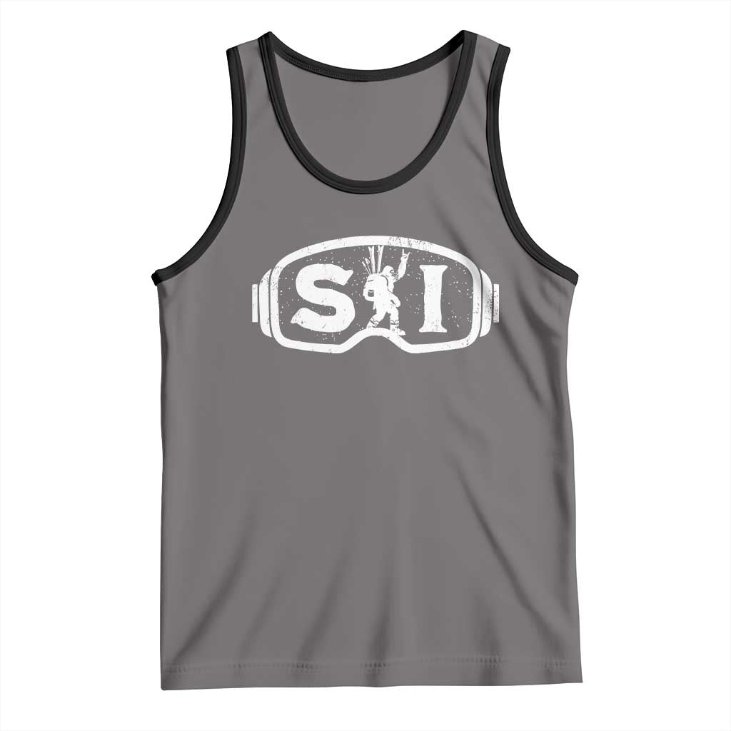 Bigfoot Skiing Tank Top Sasquatch Goggles Skiing Snow Ski Lover Skier - Wonder Print Shop
