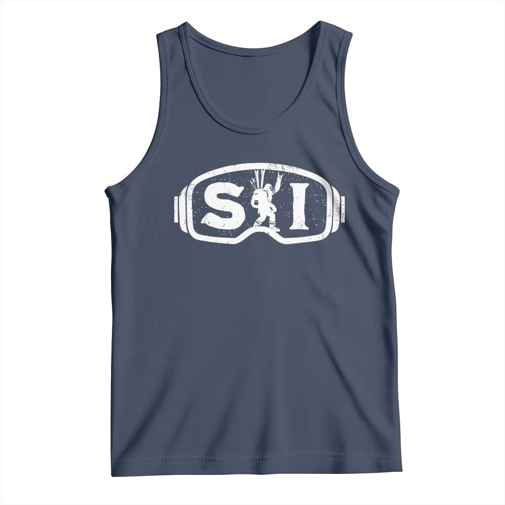 Bigfoot Skiing Tank Top Sasquatch Goggles Skiing Snow Ski Lover Skier - Wonder Print Shop