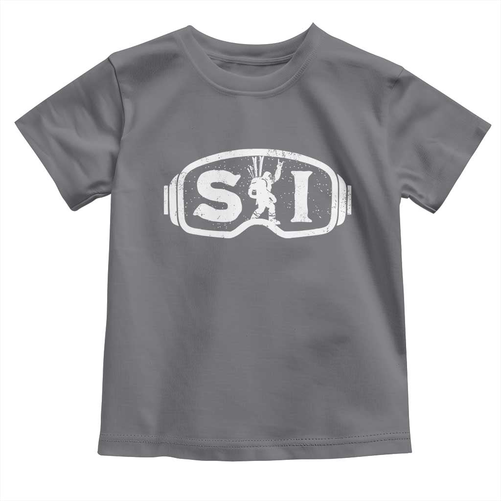 Bigfoot Skiing Toddler T Shirt Sasquatch Goggles Skiing Snow Ski Lover Skier - Wonder Print Shop