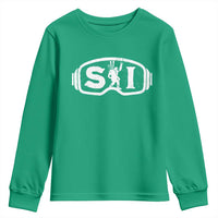 Bigfoot Skiing Youth Sweatshirt Sasquatch Goggles Skiing Snow Ski Lover Skier - Wonder Print Shop