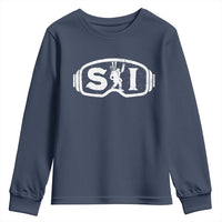 Bigfoot Skiing Youth Sweatshirt Sasquatch Goggles Skiing Snow Ski Lover Skier - Wonder Print Shop