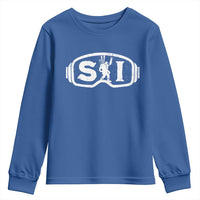 Bigfoot Skiing Youth Sweatshirt Sasquatch Goggles Skiing Snow Ski Lover Skier - Wonder Print Shop