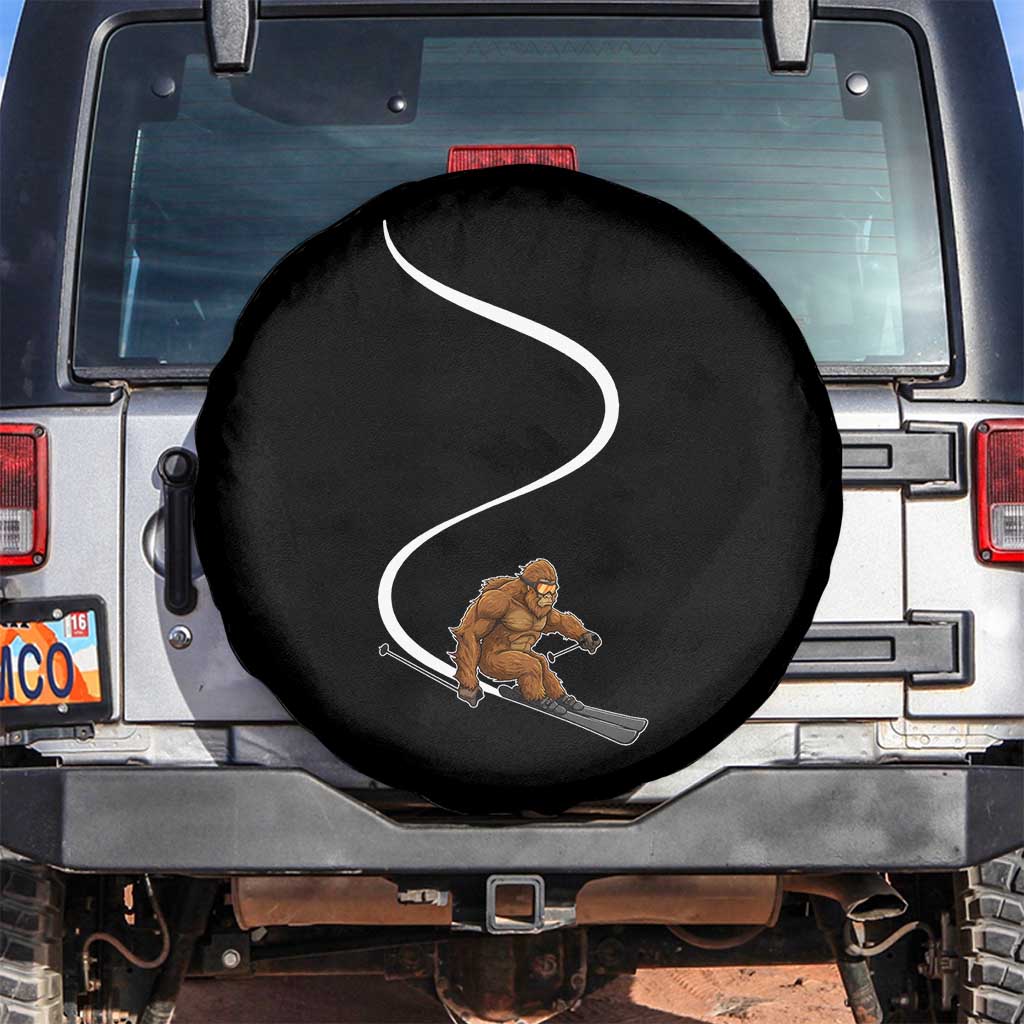Bigfoot Skiing Spare Tire Cover Funny Sasquatch Ski Lover Mountain Skier Winter Sports - Wonder Print Shop