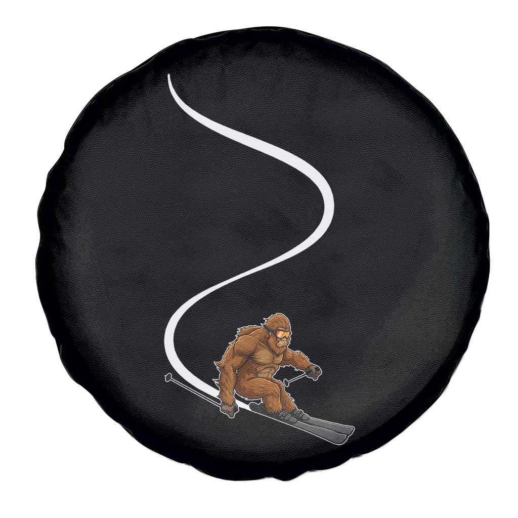 Bigfoot Skiing Spare Tire Cover Funny Sasquatch Ski Lover Mountain Skier Winter Sports - Wonder Print Shop