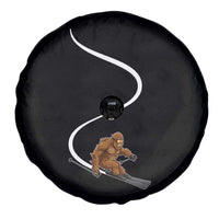 Bigfoot Skiing Spare Tire Cover Funny Sasquatch Ski Lover Mountain Skier Winter Sports - Wonder Print Shop