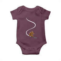 Bigfoot Skiing Baby Onesie Funny Sasquatch Ski Lover Mountain Skier Winter Sports - Wonder Print Shop