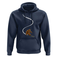 Bigfoot Skiing Hoodie Funny Sasquatch Ski Lover Mountain Skier Winter Sports - Wonder Print Shop