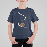 Bigfoot Skiing T Shirt For Kid Funny Sasquatch Ski Lover Mountain Skier Winter Sports - Wonder Print Shop