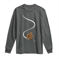 Bigfoot Skiing Long Sleeve Shirt Funny Sasquatch Ski Lover Mountain Skier Winter Sports - Wonder Print Shop