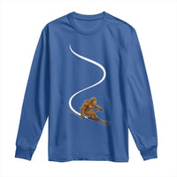 Bigfoot Skiing Long Sleeve Shirt Funny Sasquatch Ski Lover Mountain Skier Winter Sports - Wonder Print Shop